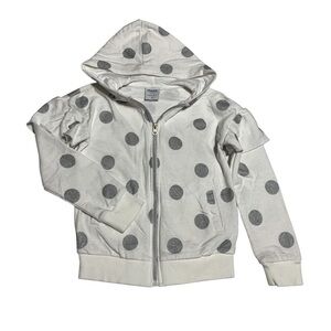 Primigi White and Silver Gray Polka‎ Dot Hoodie
